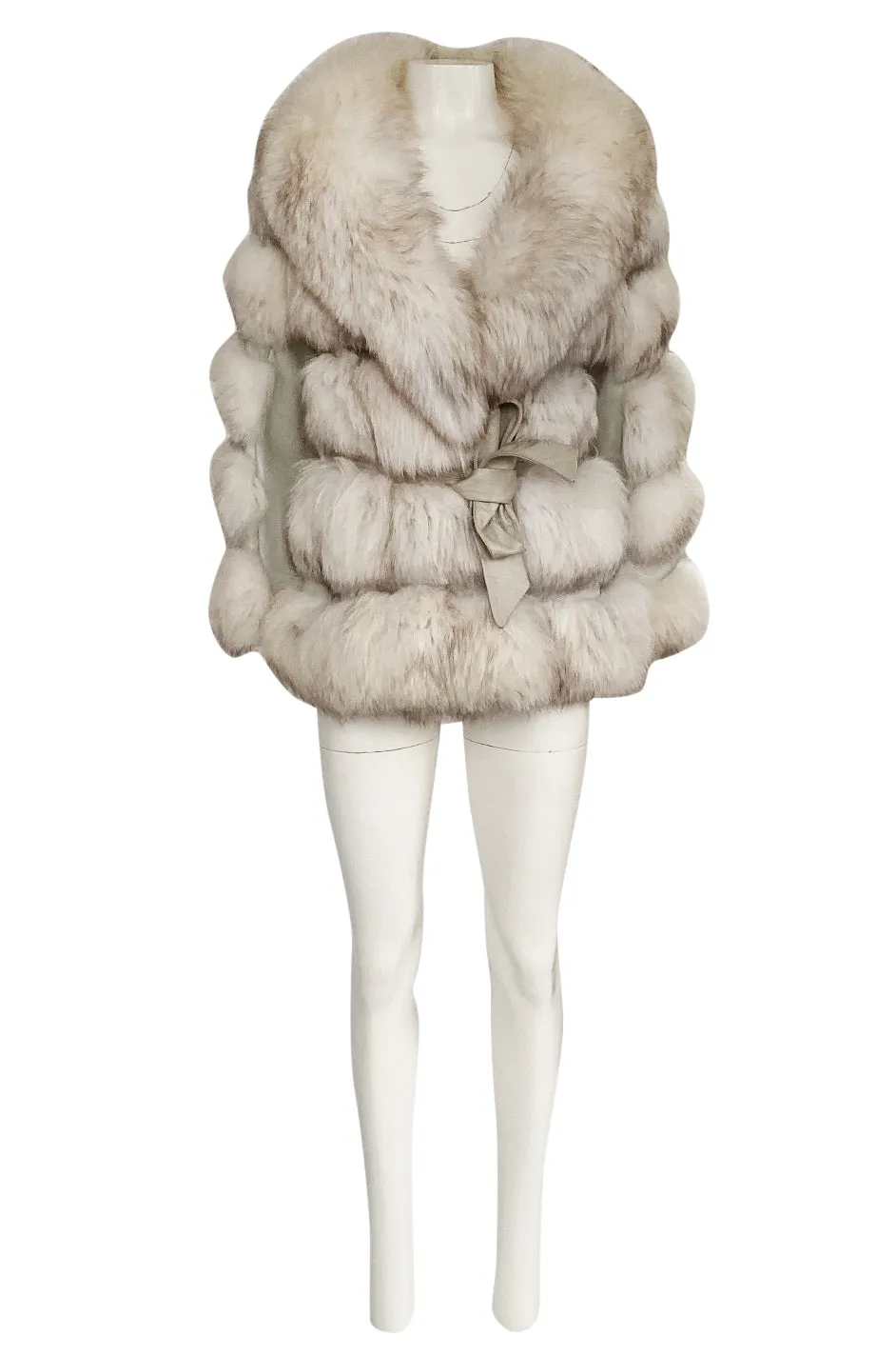 1960s Schiaparelli Convertible Two Length Fox Fur & Leather Coat