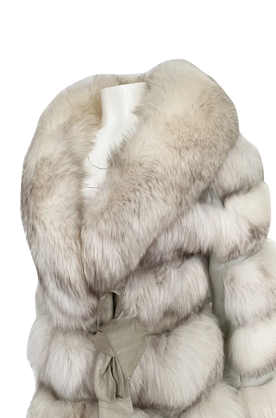 1960s Schiaparelli Convertible Two Length Fox Fur & Leather Coat