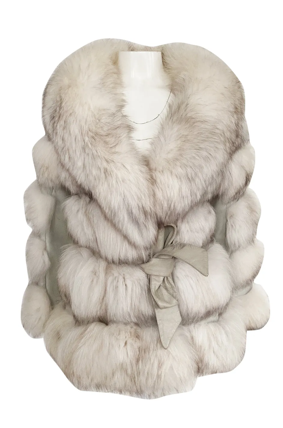 1960s Schiaparelli Convertible Two Length Fox Fur & Leather Coat