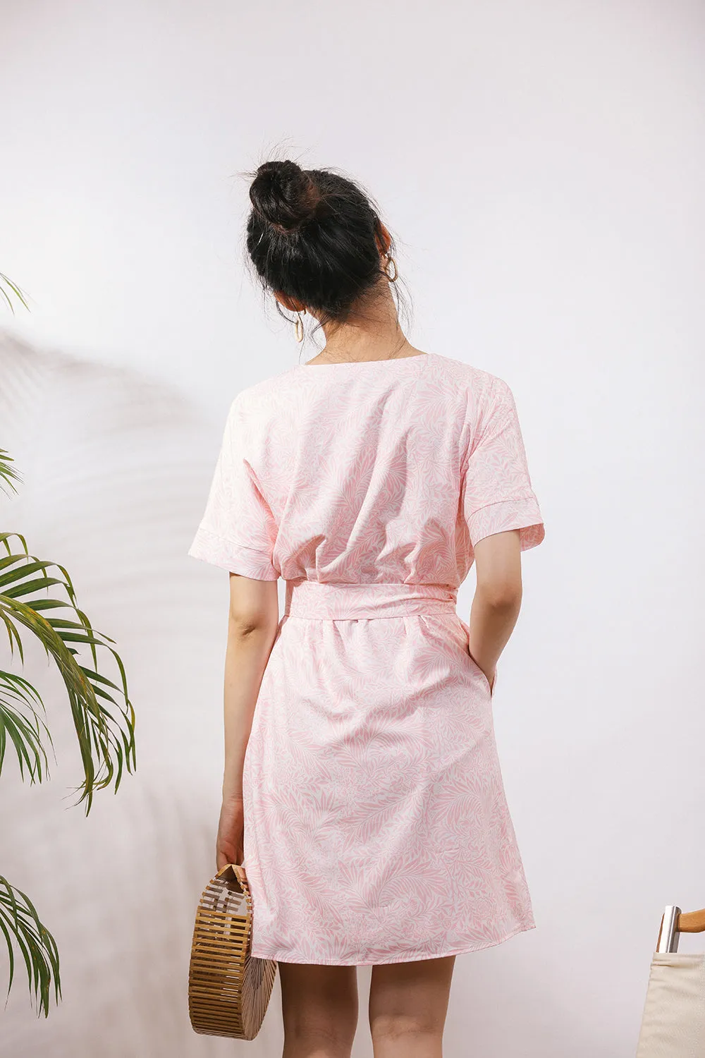 Audre Day Dress in Pink Prints