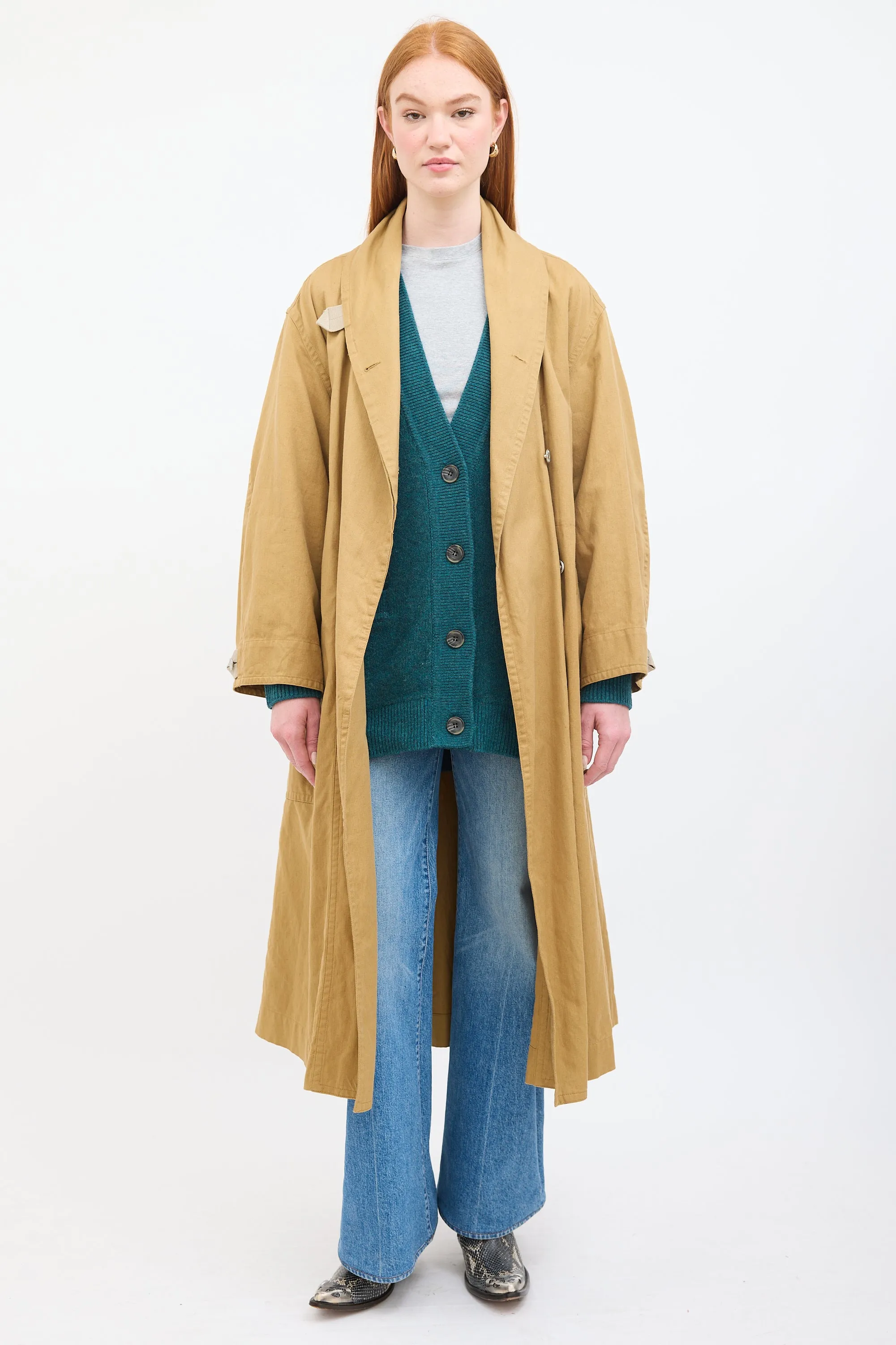 Beige Canvas Peter Long Coat