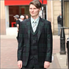 Black Watch Tartan Wool Blazer--