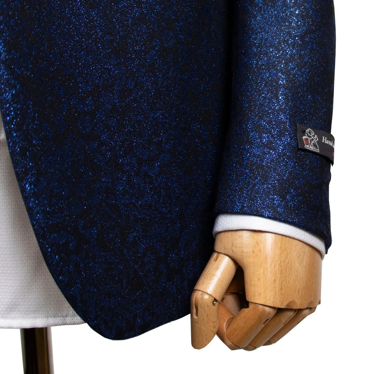 Blue & Black Floral Caccioppoli Jacquard Tuxedo Jacket