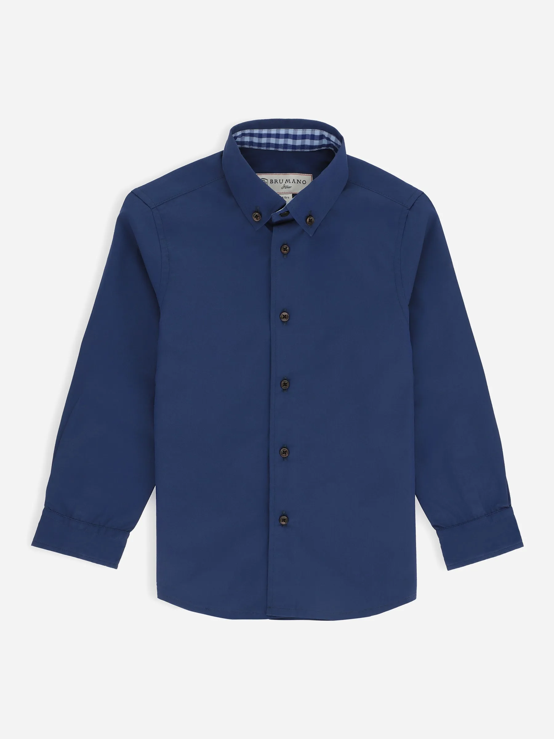 Blue Satin Casual Long Sleeve Shirt