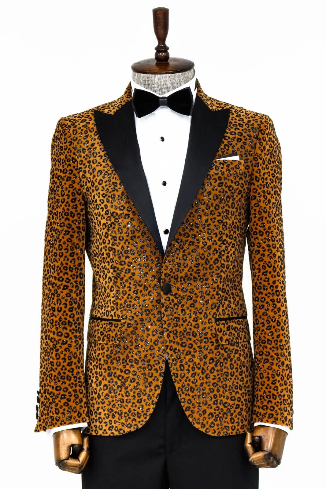 Brown Cheetah Paisley Engraved Prom Blazer