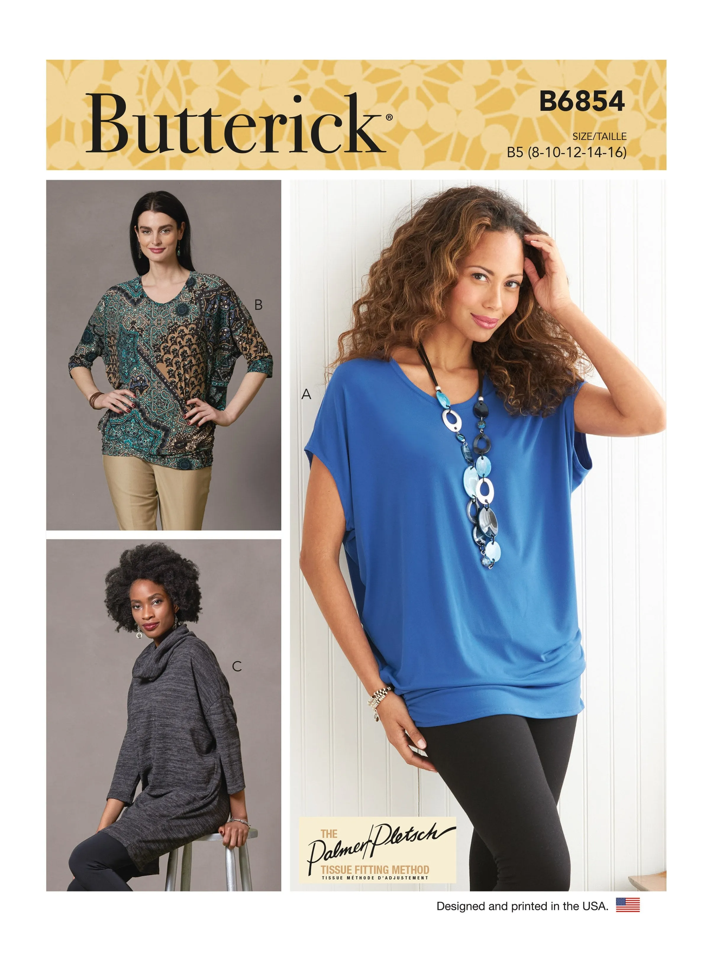 Butterick 6854 Misses' Tops and Tunic Pattern