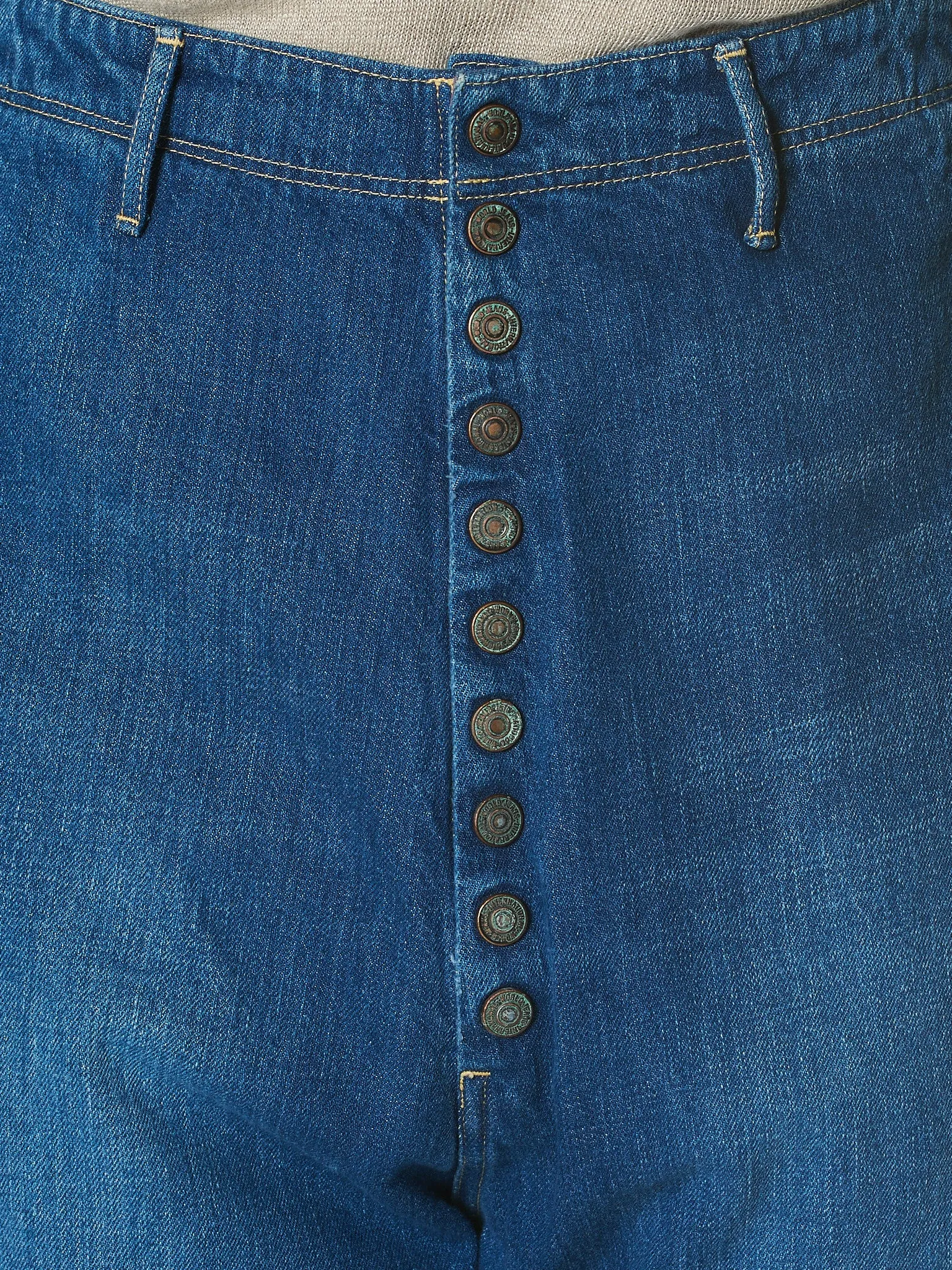 Buttoned Rise Denim Jeans (K1412LP54 INDIGO)