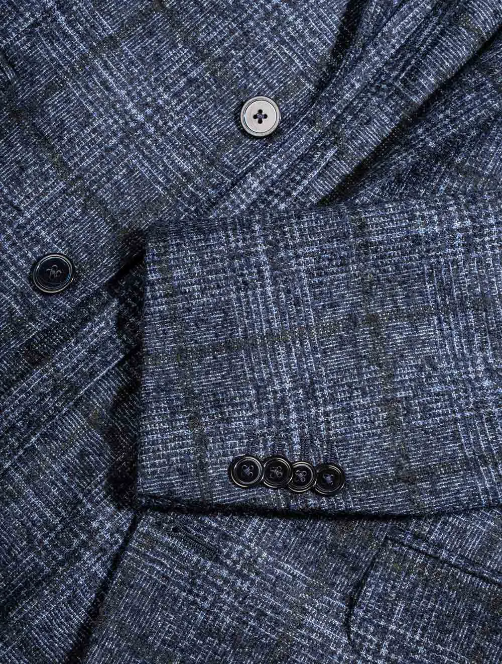 Check Unstructured Jacket Blue