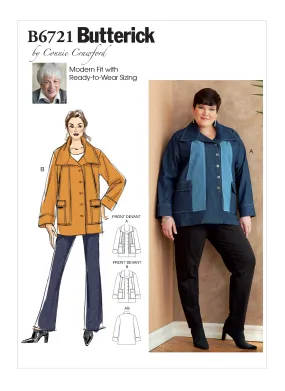 CLEARANCE •BUTTERICK PATTERN MISSES'/WOMEN'S JACKET 6721