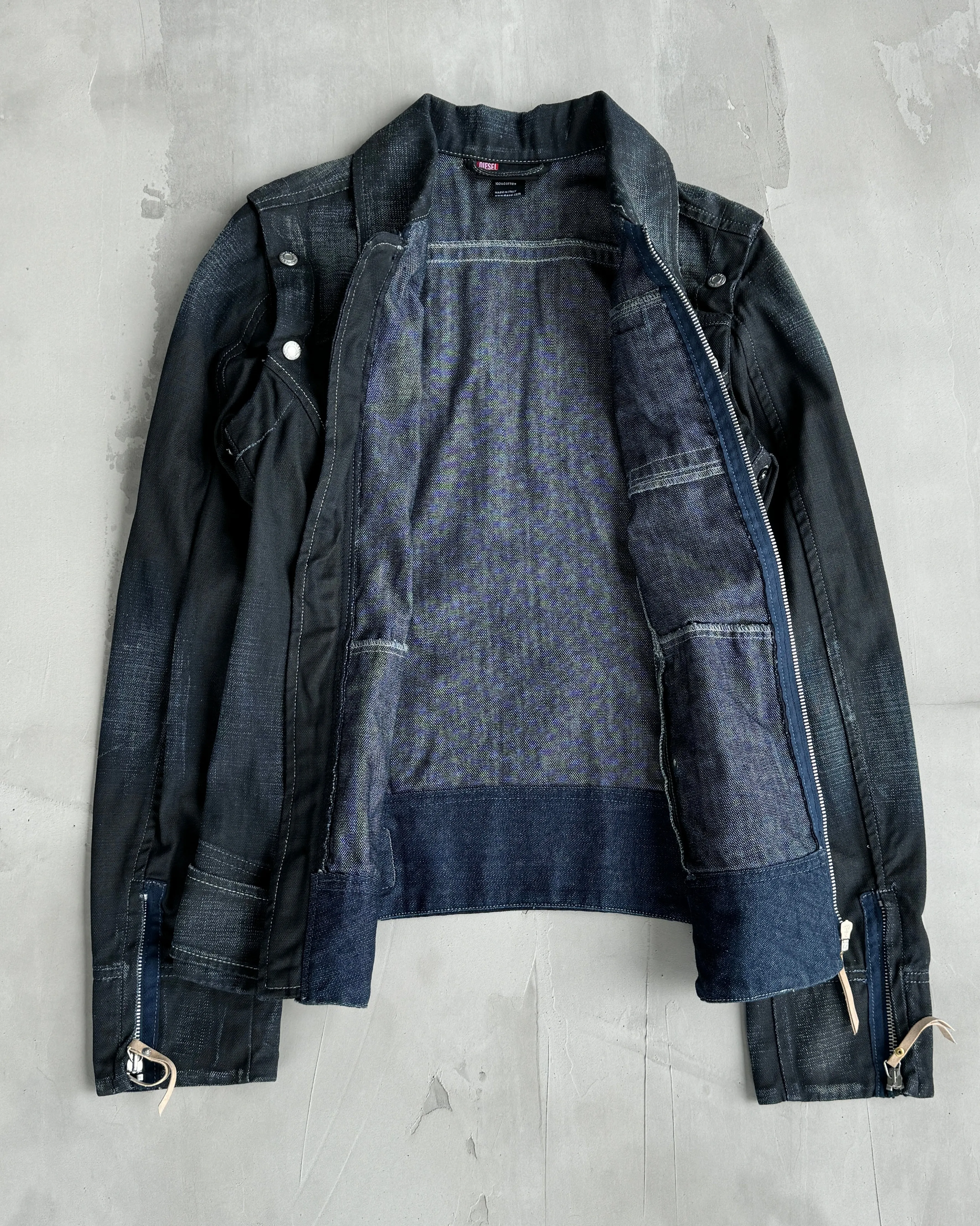 DIESEL 2-IN-1 DENIM JACKET & WAISTCOAT - M