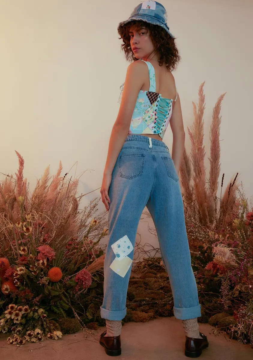 Dose Of Happy Patchwork Denim Jeans