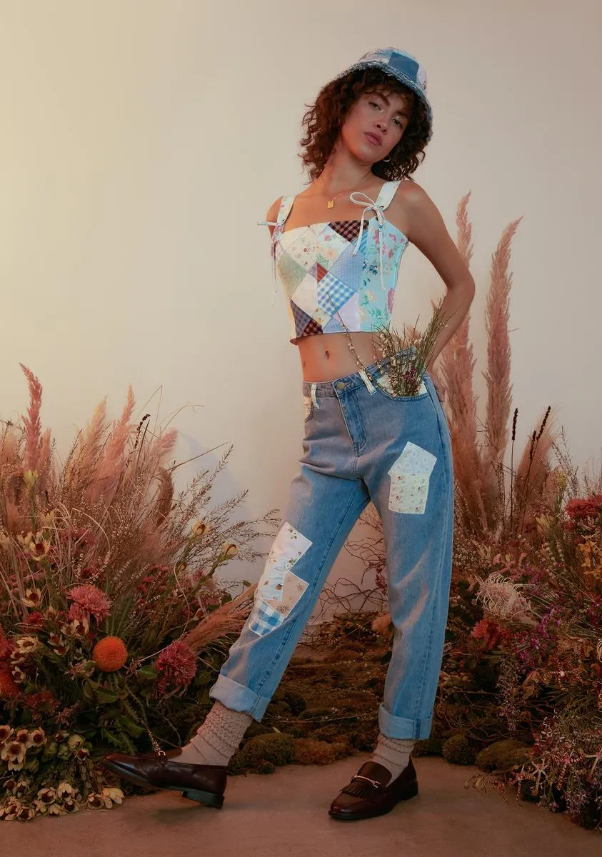 Dose Of Happy Patchwork Denim Jeans