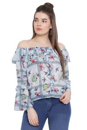 Drop Shoulder Floral Top