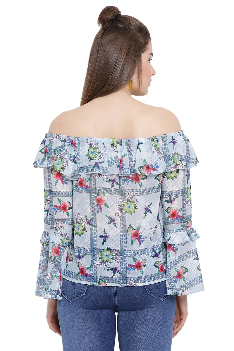 Drop Shoulder Floral Top