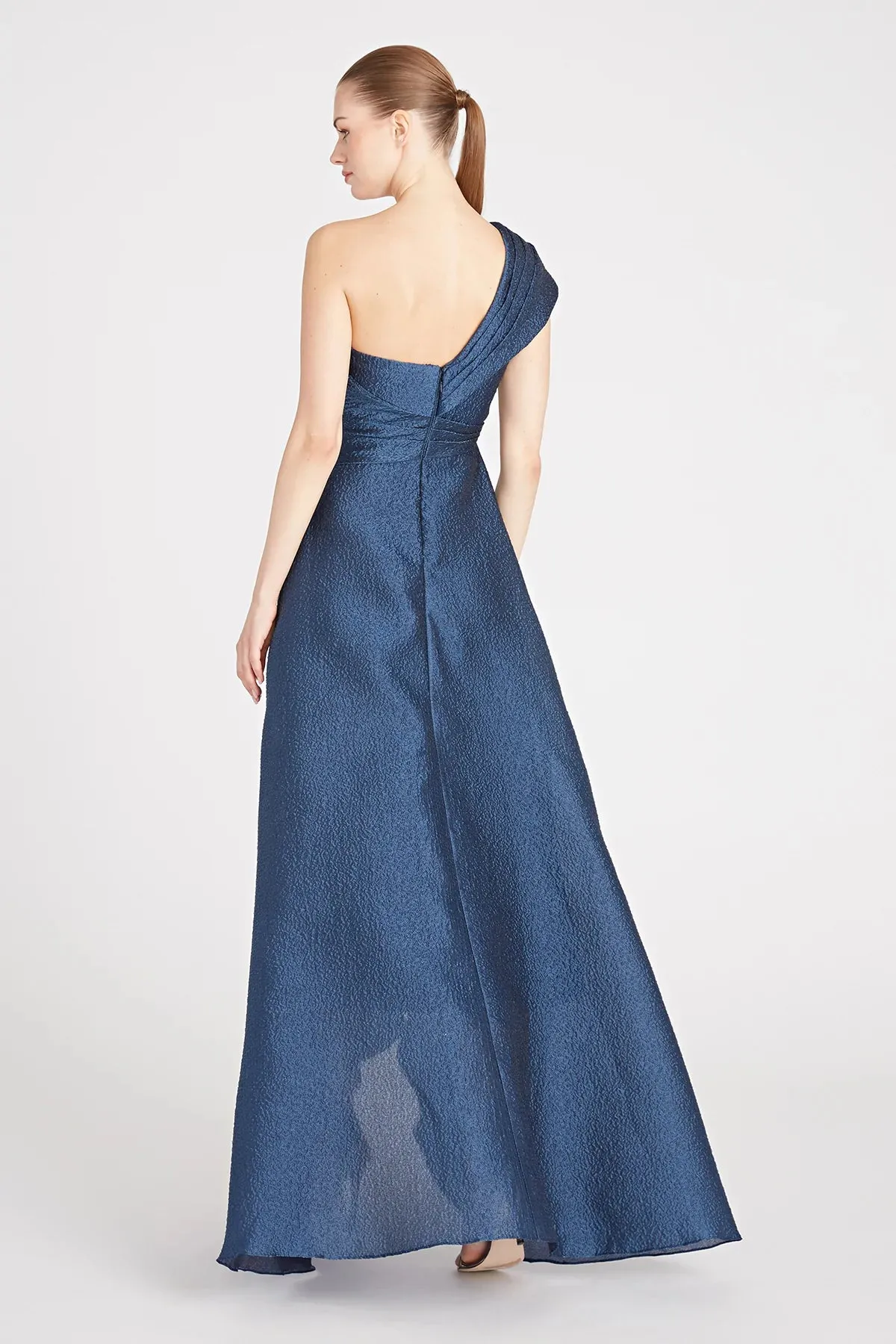 Edith High Low A Line Gown - Nautical Navy