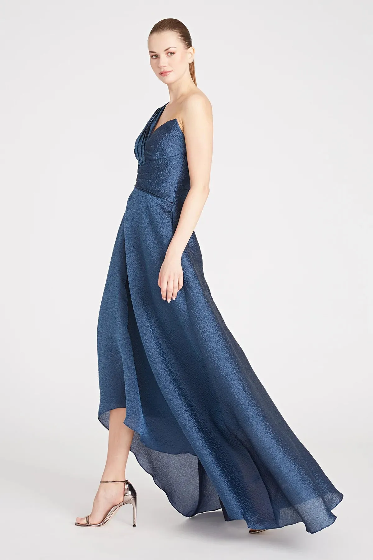 Edith High Low A Line Gown - Nautical Navy