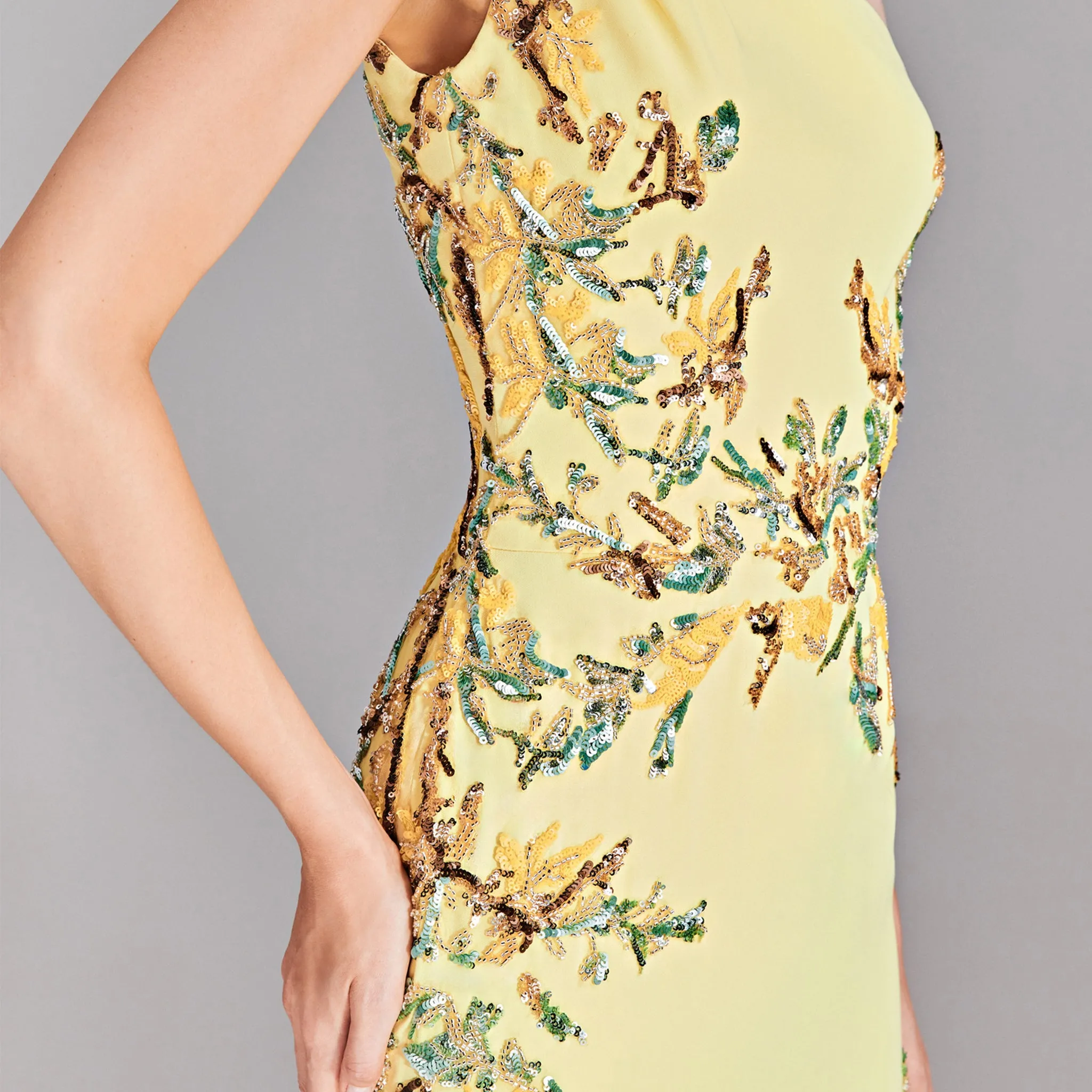 Embroidered Crepe Dress