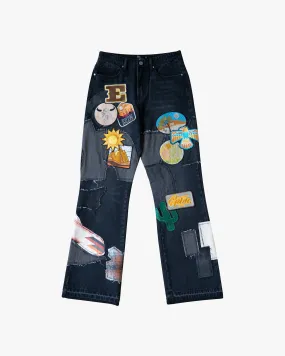 EPTM PATCHWORK JEANS - BLACK