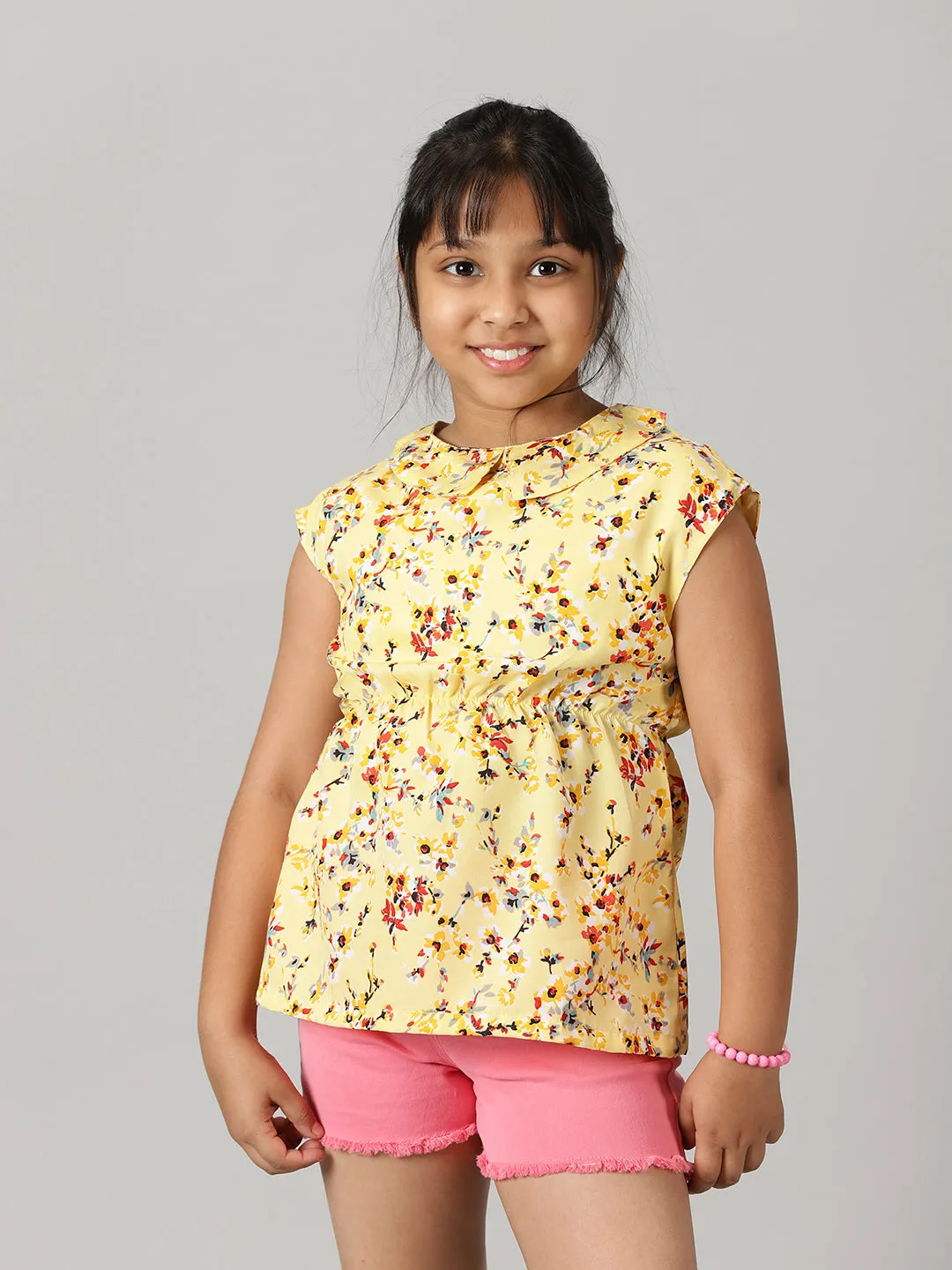 Girls Drop Shoulder Collared Top