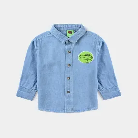 Infant Boys Denim rigid Denim Shirt Alligator-LT.Blue