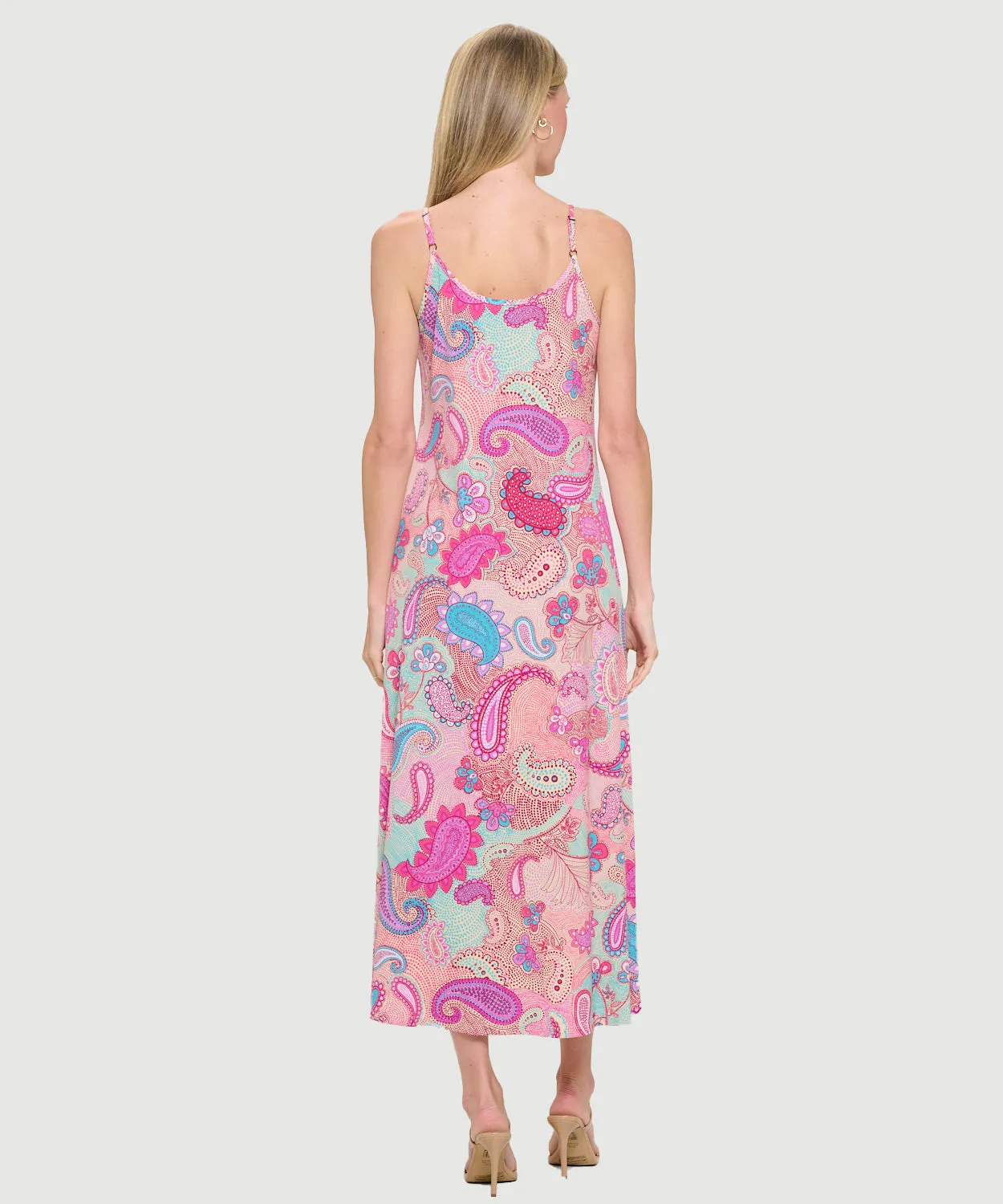 Last Tango Long Slip Dress | Pink/Aqua