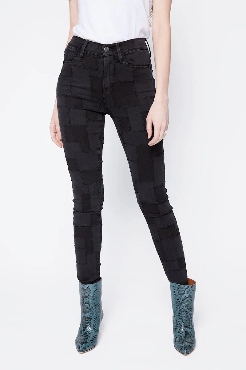 Le High Skinny Laser Patchwork in Noir Multi