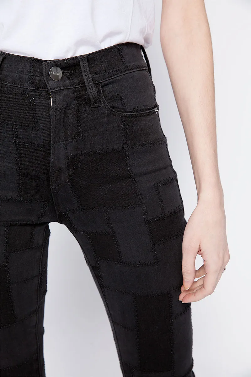 Le High Skinny Laser Patchwork in Noir Multi