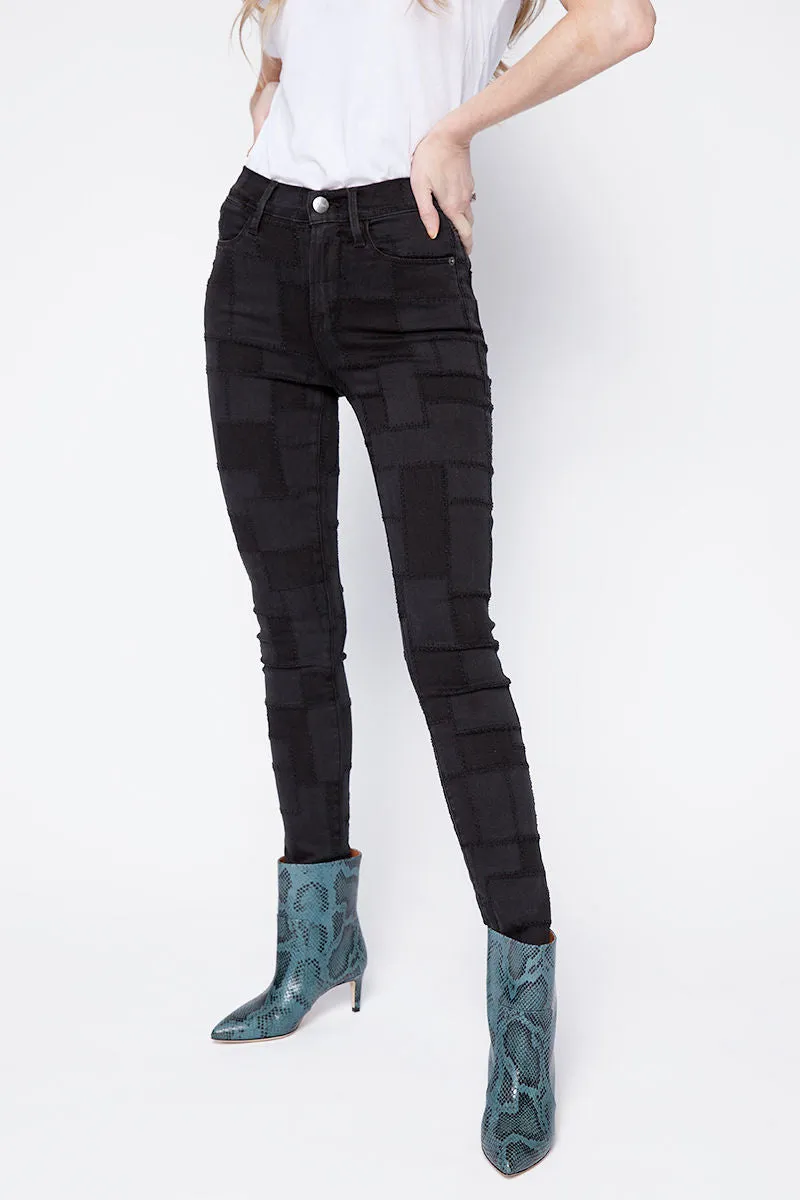 Le High Skinny Laser Patchwork in Noir Multi