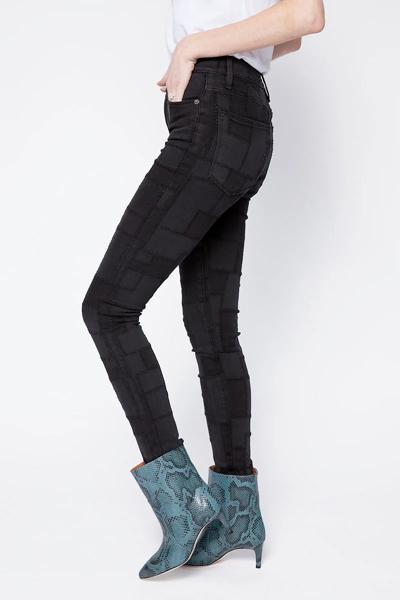 Le High Skinny Laser Patchwork in Noir Multi