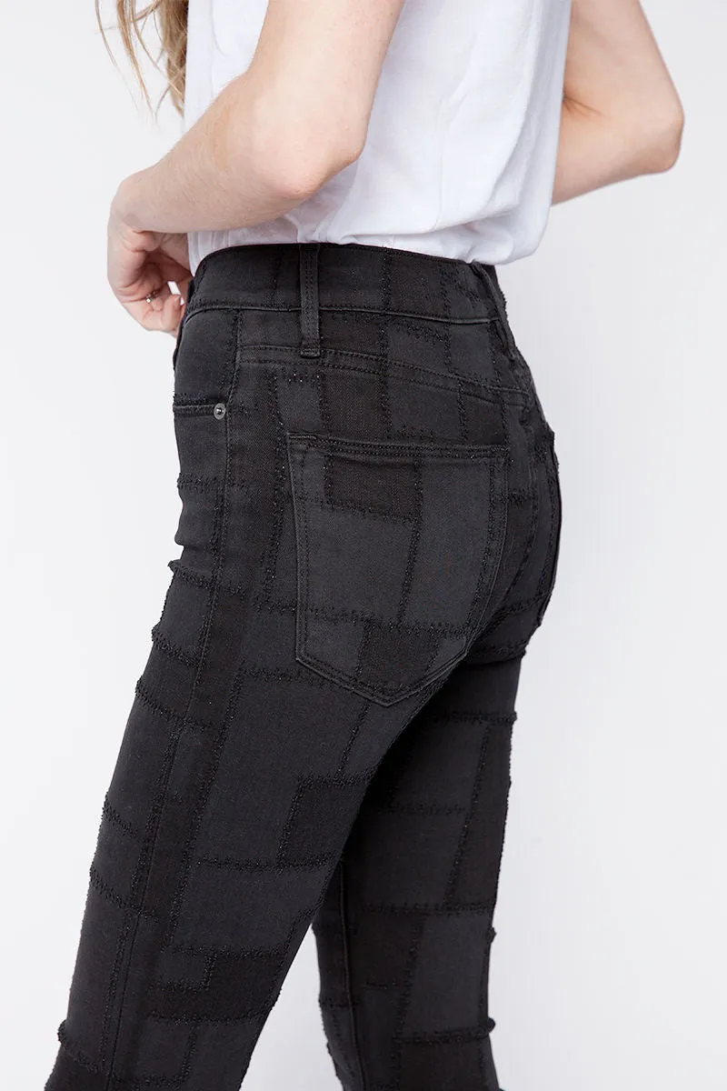 Le High Skinny Laser Patchwork in Noir Multi