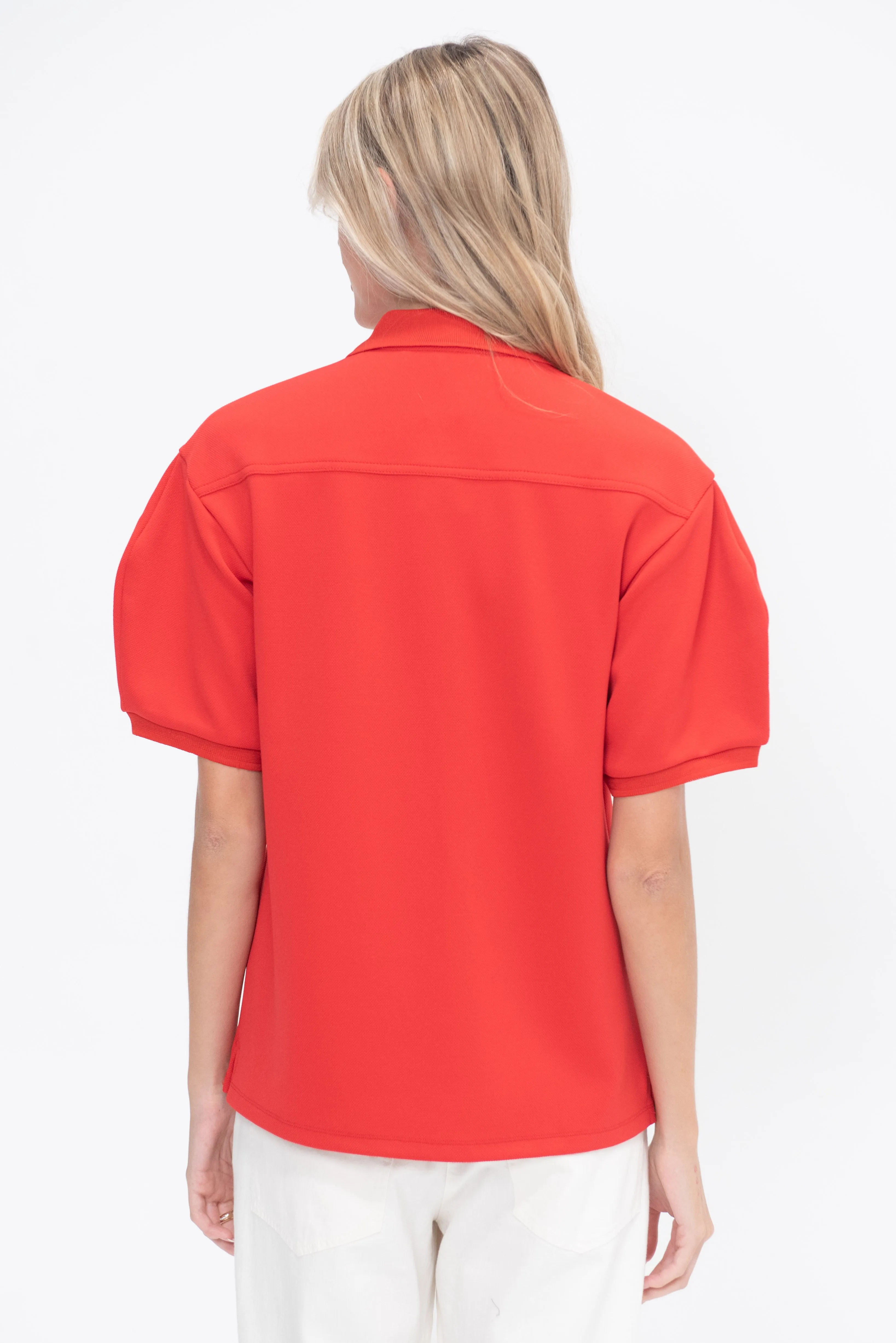 Luxe Pique Polo Shirt, Red