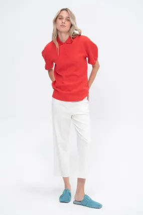 Luxe Pique Polo Shirt, Red