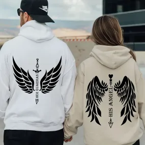 Matching Couple Hoodies - Guardian Angel Custom Hoodies for Couples