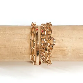 Multi Chain Gold Tone Magnetic Bracelet