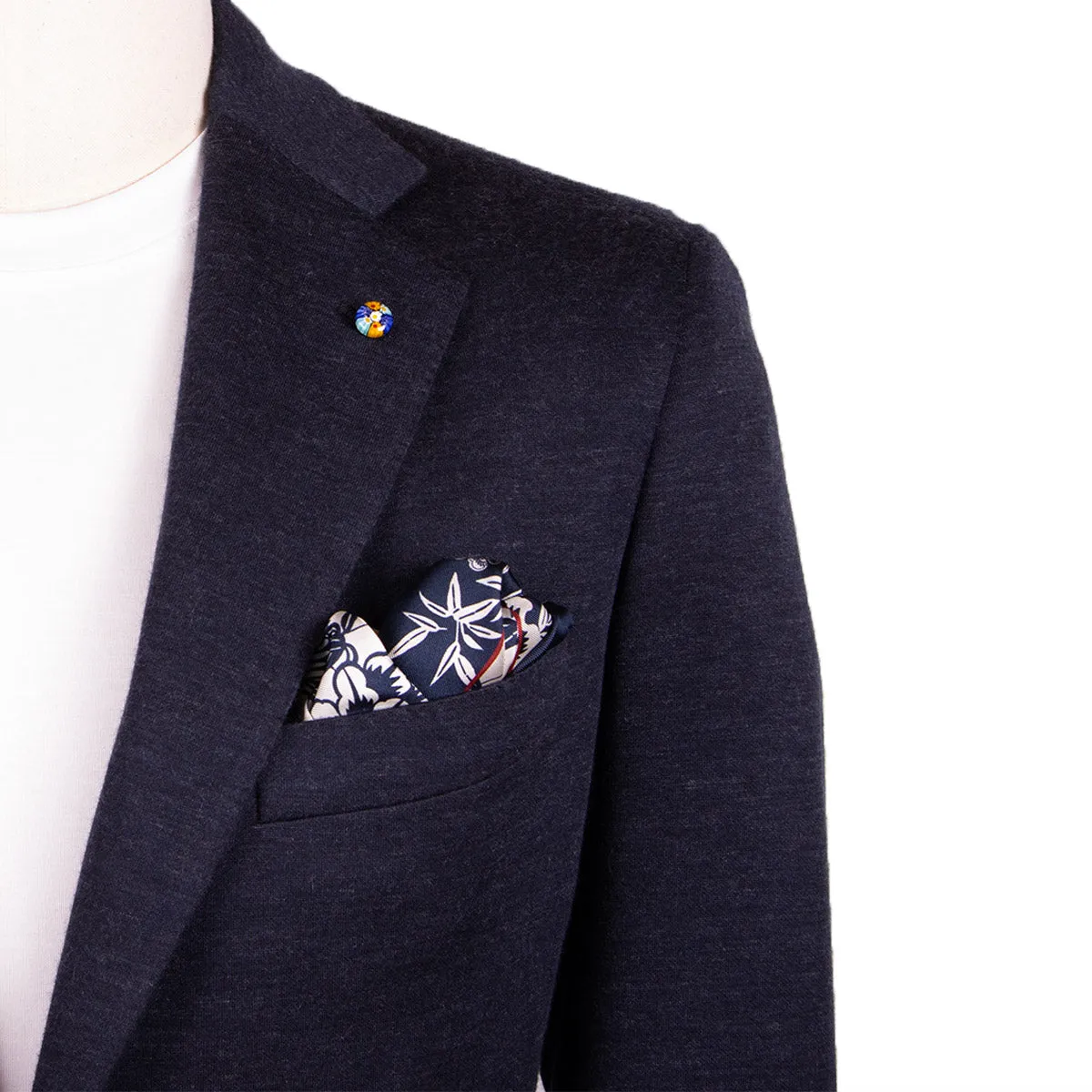 Navy 'Jacket in a Box' Jersey Cotton & Cashmere Unstructured Jacket