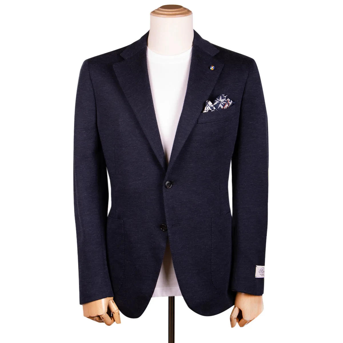 Navy 'Jacket in a Box' Jersey Cotton & Cashmere Unstructured Jacket