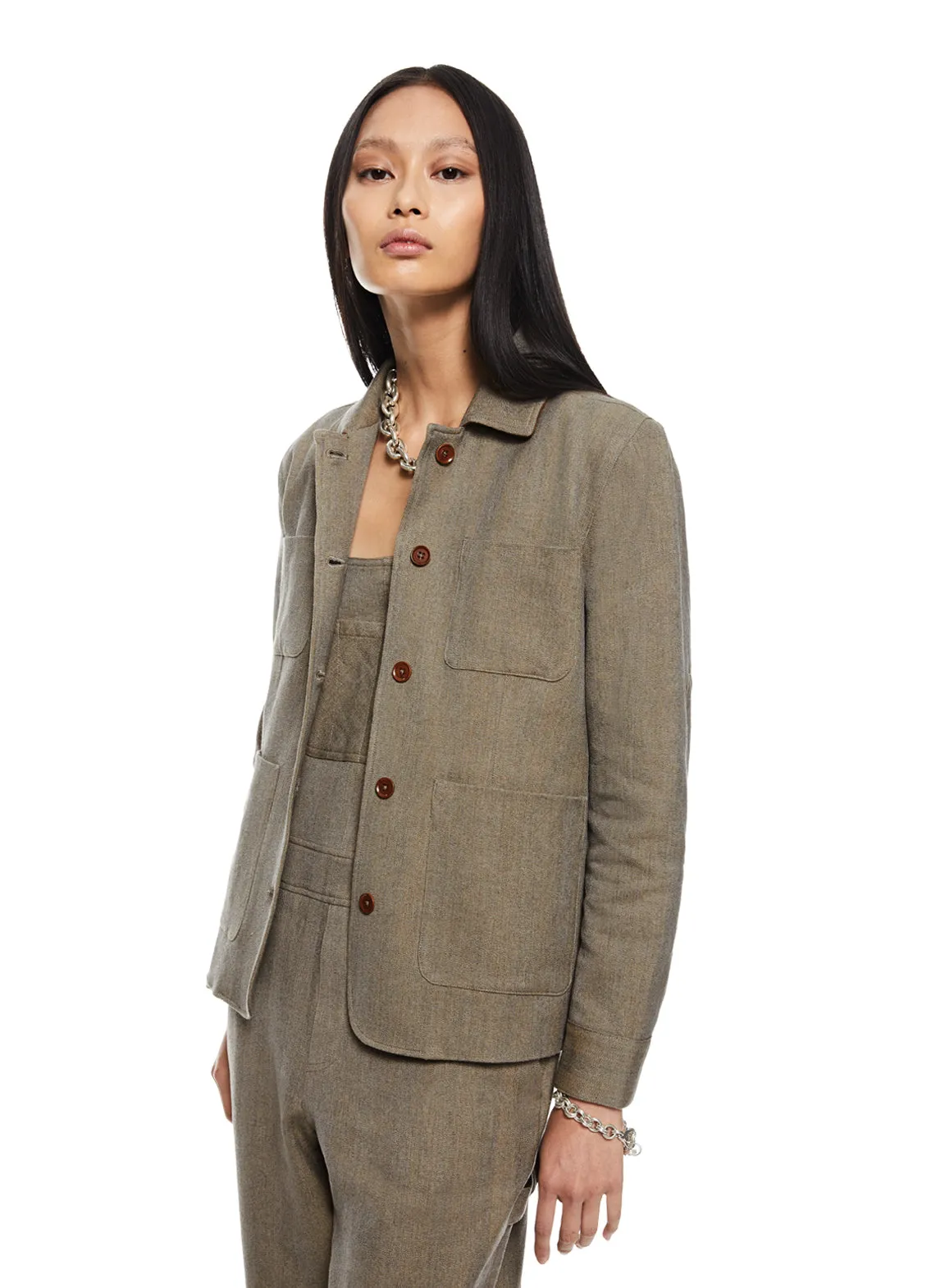 Patch Pocket Task Jacket (Sandstone)