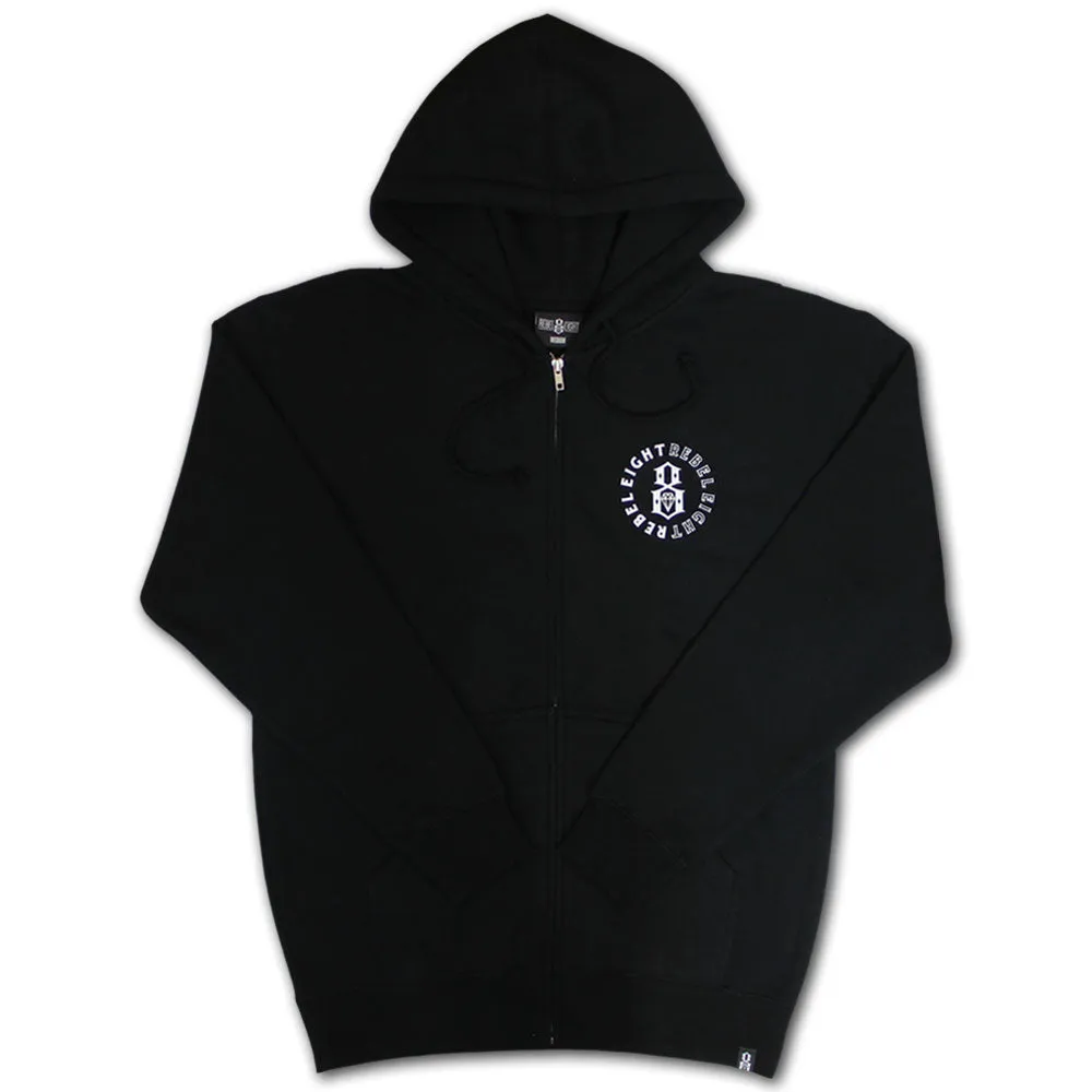 Rebel8 Animosity Zip Up Hoodie Black