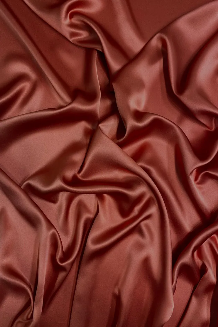 Rust Stretch Charmeuse Fabric