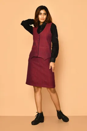 Serena Handloom Rounded V-Neck Cotton Waist Blazer