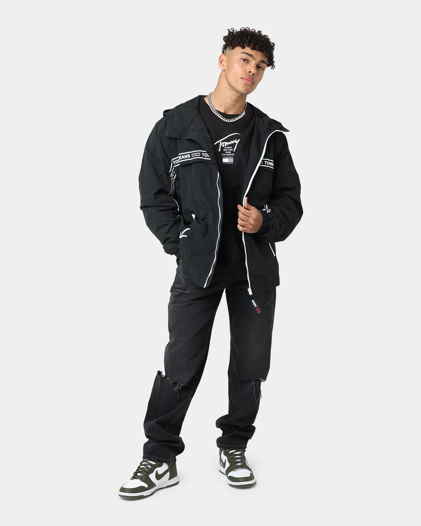 Tommy Jeans TJM Chicago Tape Windbreaker Black