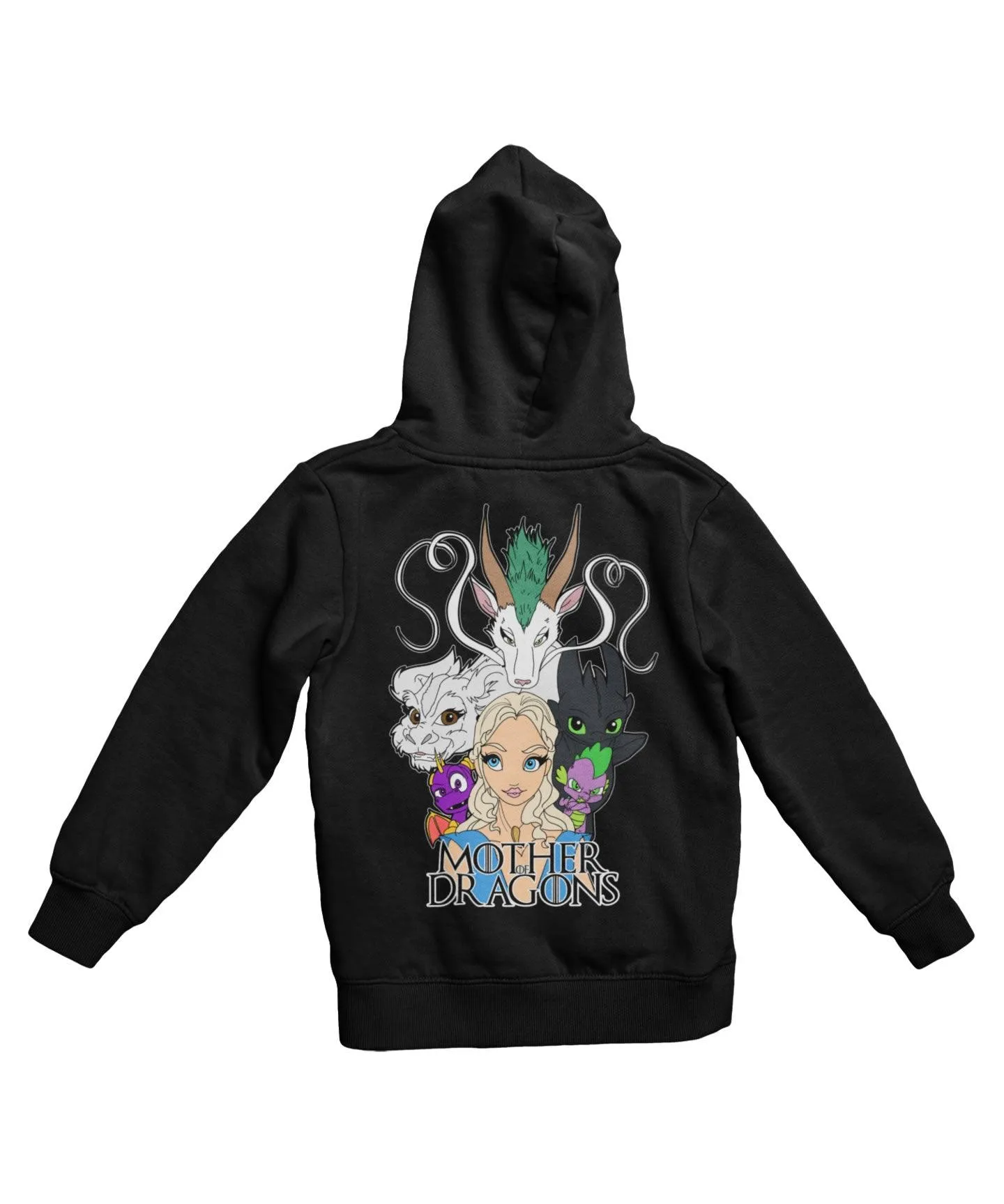 Top Notchy Mother of Dragons Back Printed Hoodie