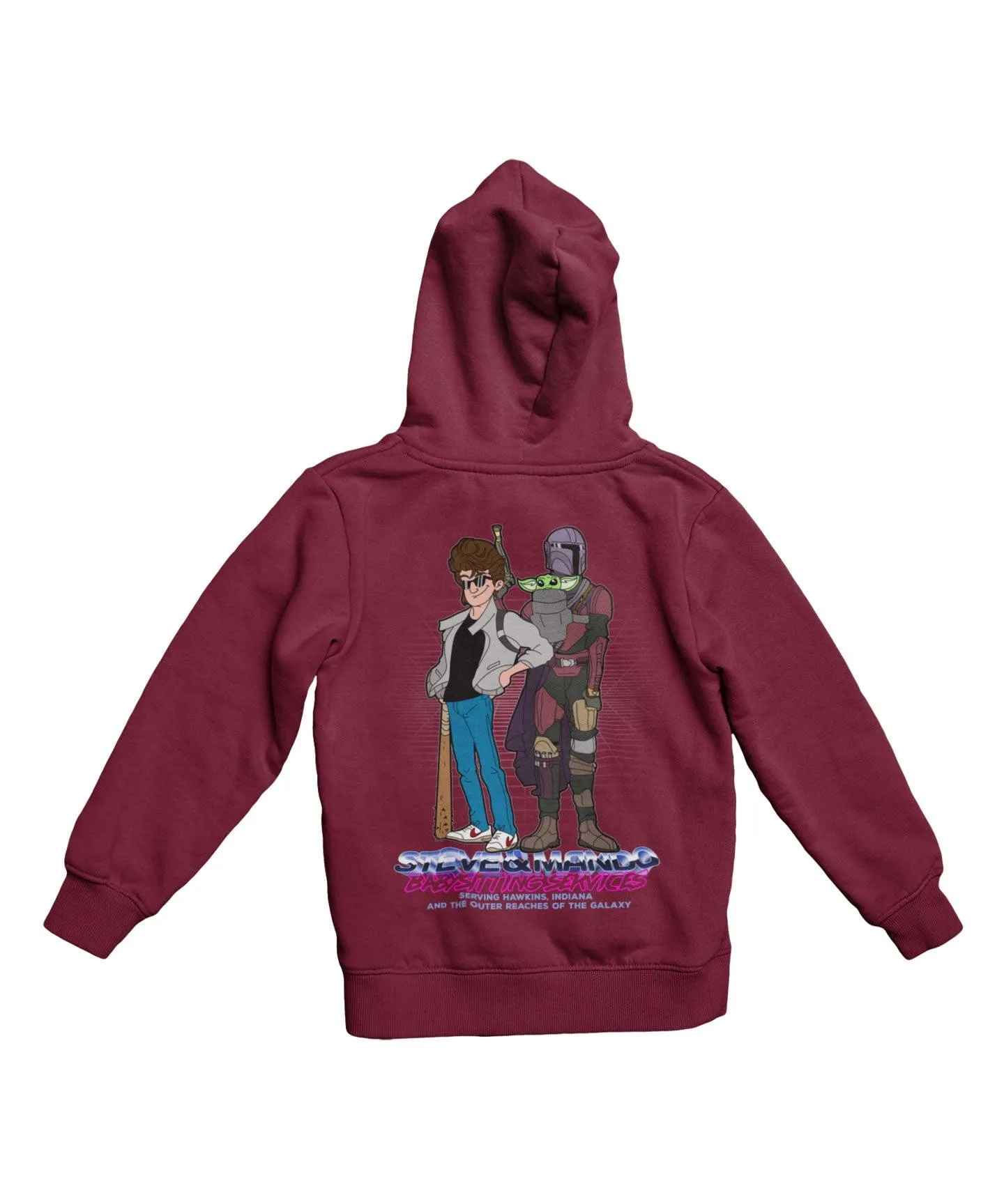 Top Notchy Steve and Mando Babsitting Back Printed Hoodie