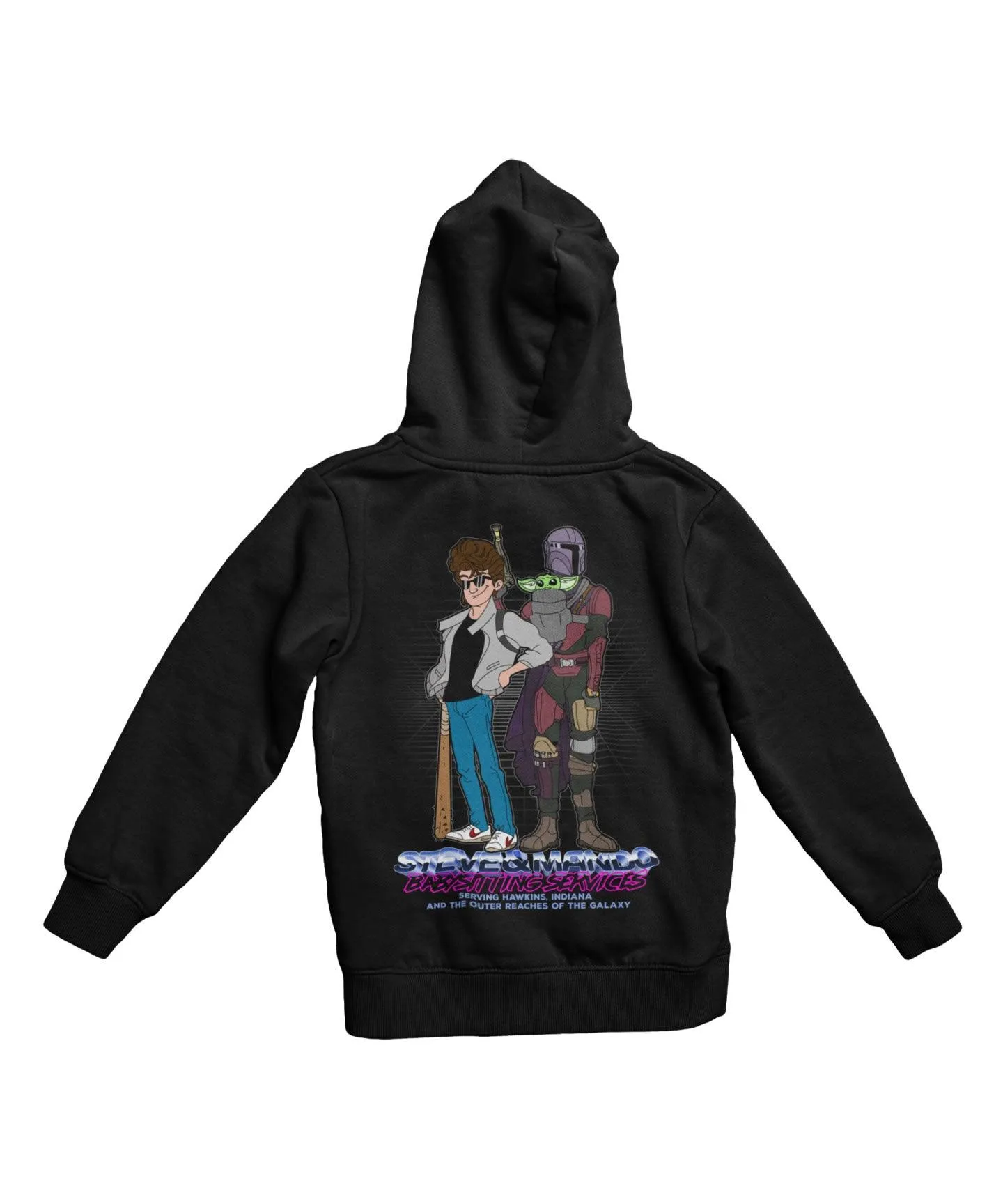 Top Notchy Steve and Mando Babsitting Back Printed Hoodie