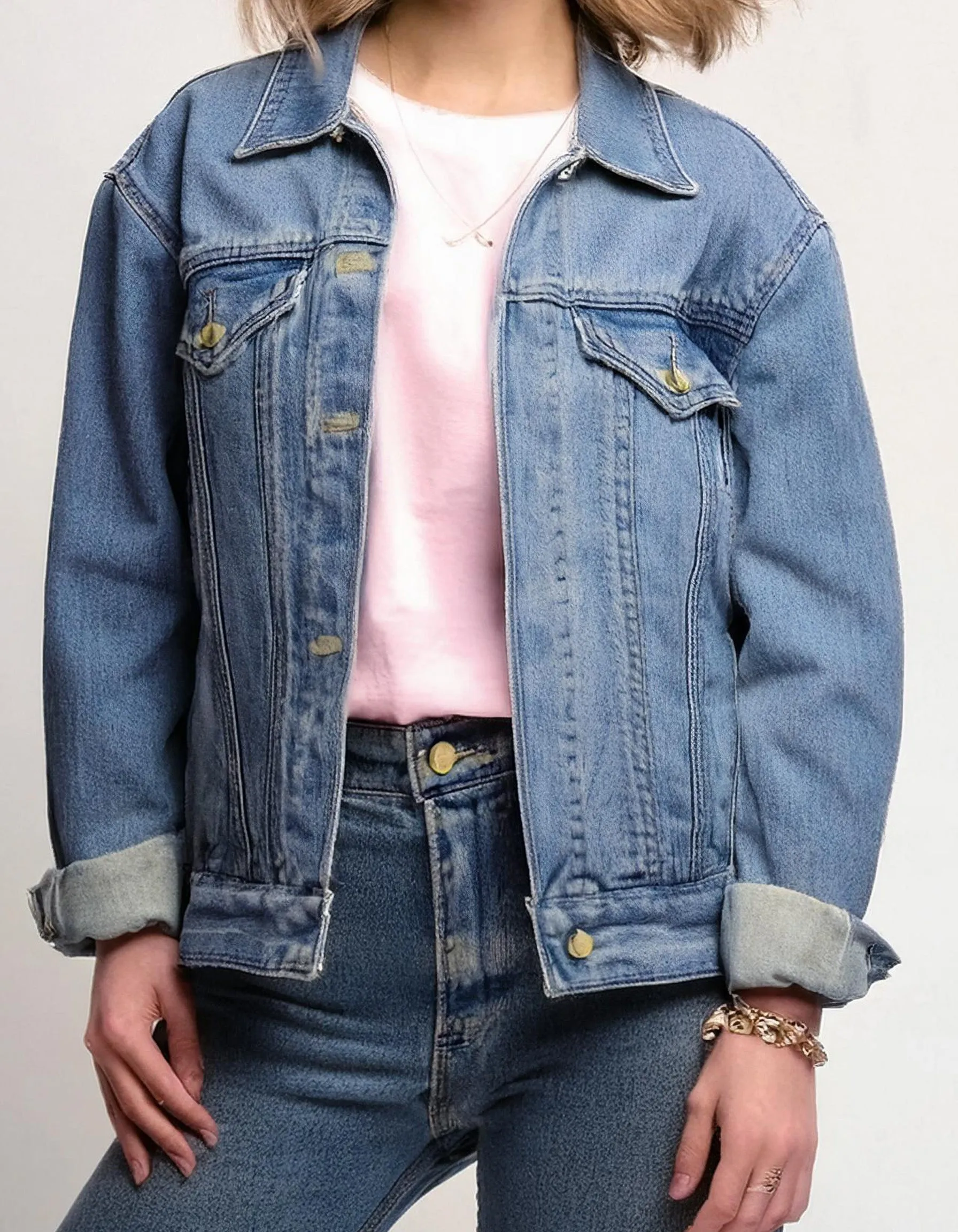 Vintage-Style Blue Denim Jacket