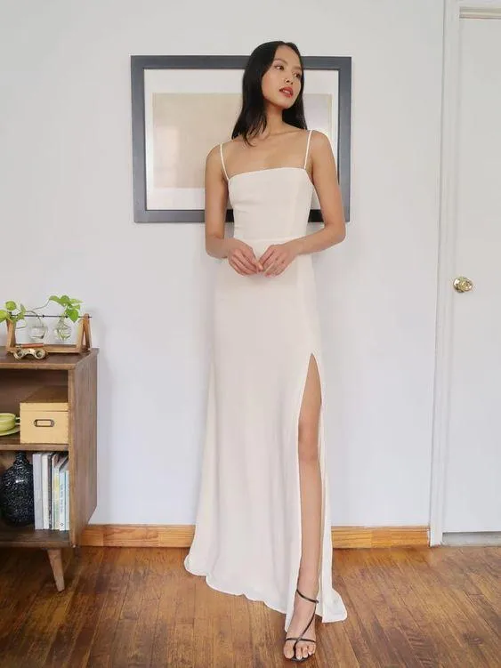 White SideSlit Gown