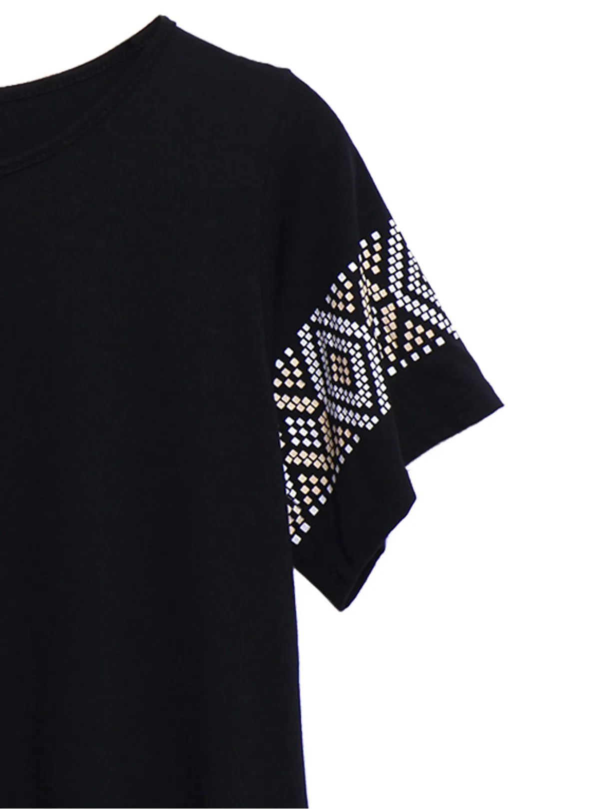 Wholesale Black Short Sleeve Geometrical Casual Dress