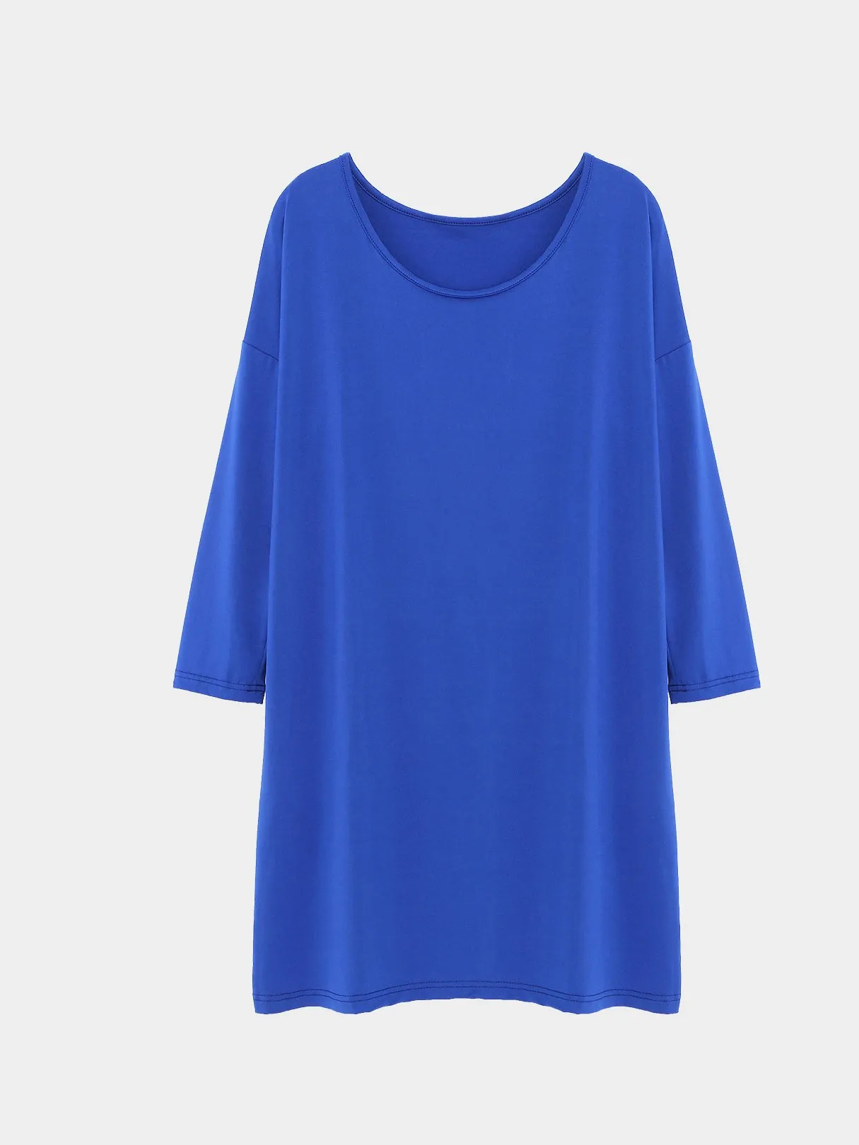 Wholesale Blue Round Neck Long Sleeve Casual Dresses