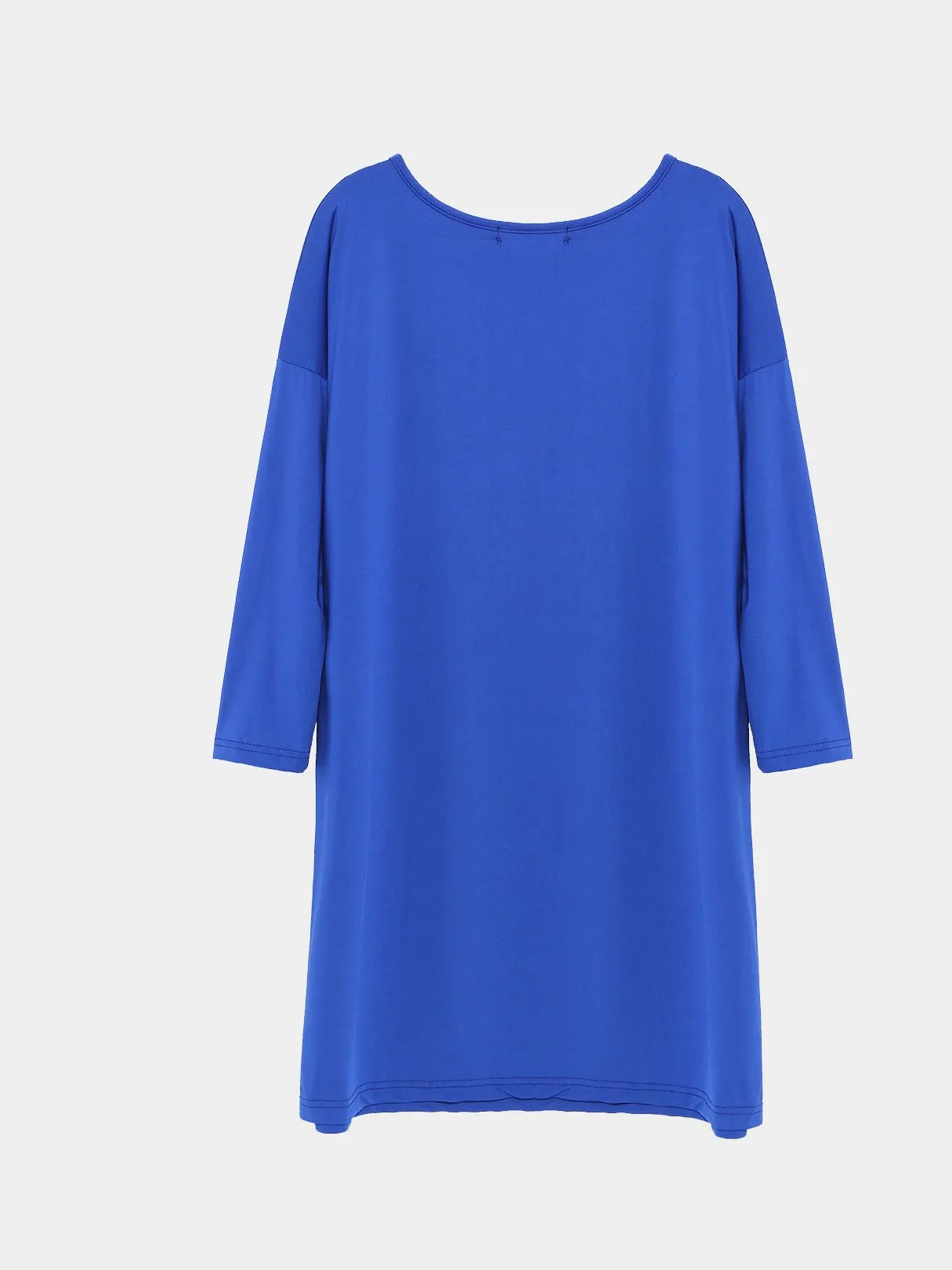 Wholesale Blue Round Neck Long Sleeve Casual Dresses