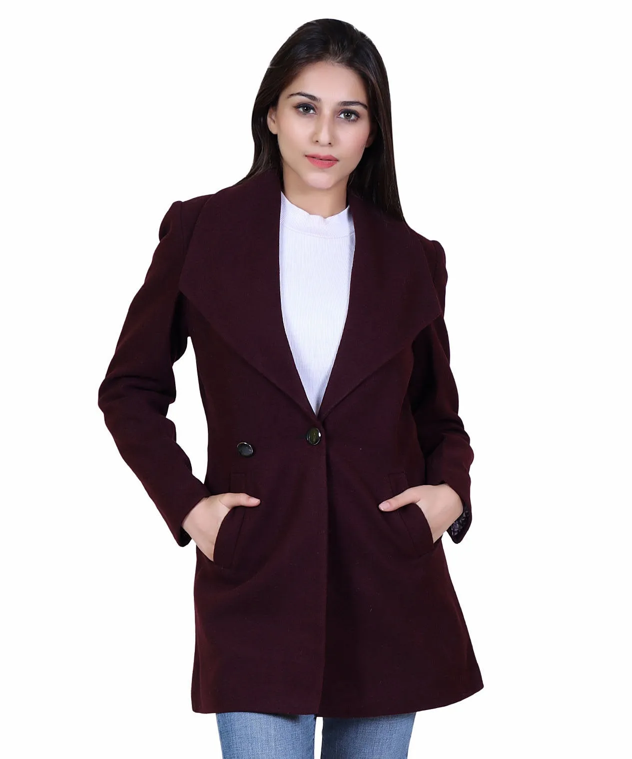 Women Formal Winter Wear Collared Neck Full Sleeve Blazer